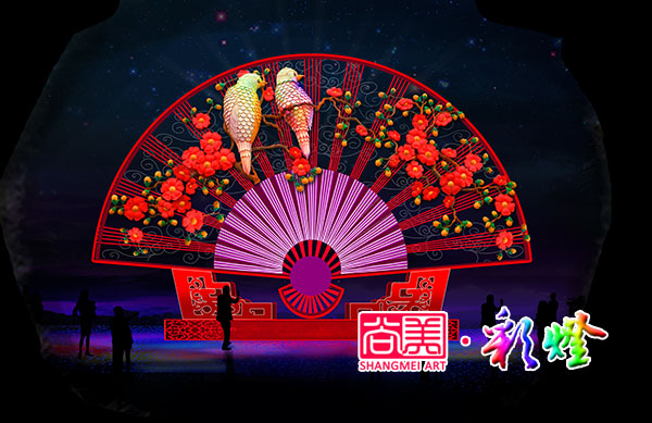 鸟语花香彩灯设计稿