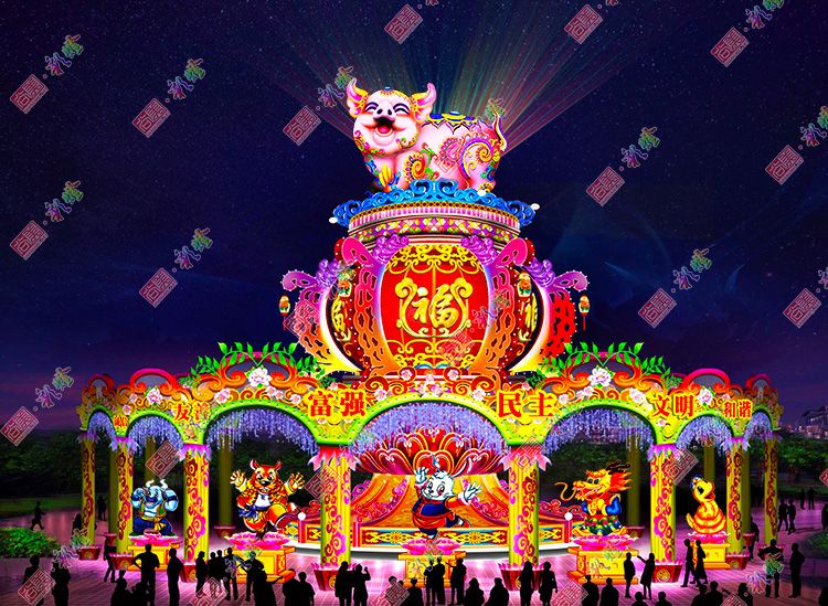 2019年猪年大型政府广场花灯