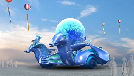 点击图片可在新窗口打开 世博欢乐盛装大巡游花车效果图