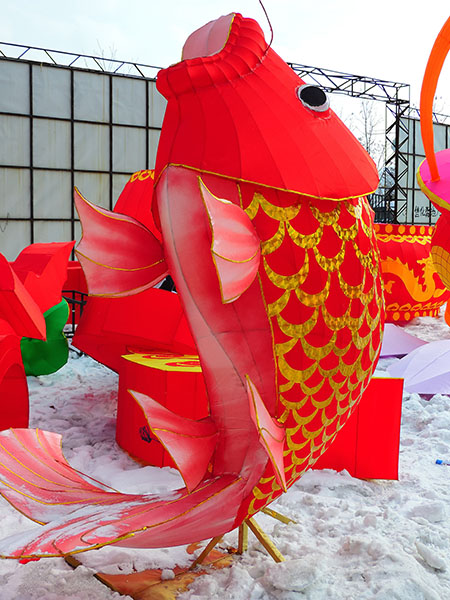 2014年2月吉林通化迎春灯饰制作现场