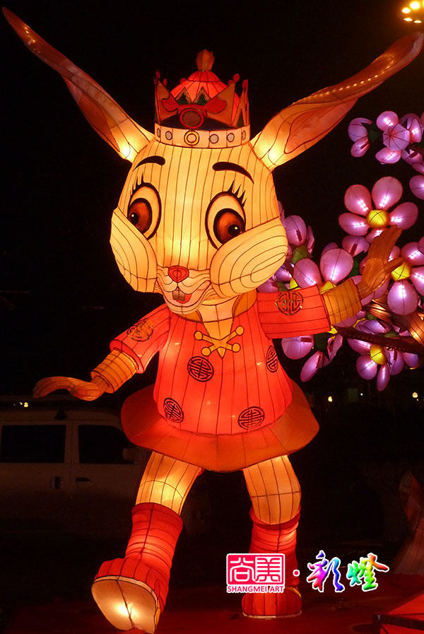 兔年立体卡通彩灯花灯造型灯