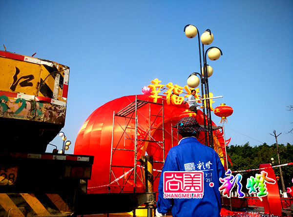 2016年广西贵港元宵灯会制作现场