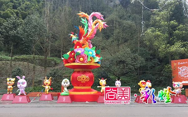彭州丹景山第三十三届牡丹花暨彩灯艺术节圆满完成施工