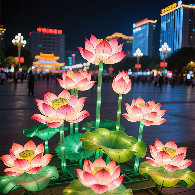 荷花彩灯