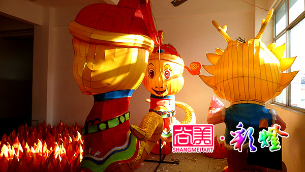 2012年12月陕西神木县迎春灯会制作现场
