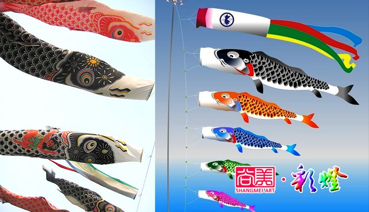 鲤鱼旗彩灯正成为日本商业场所最受青睐的美陈产品