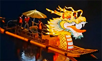 竹筏龙舟贺龙年——龙彩灯打造水上网红风景线